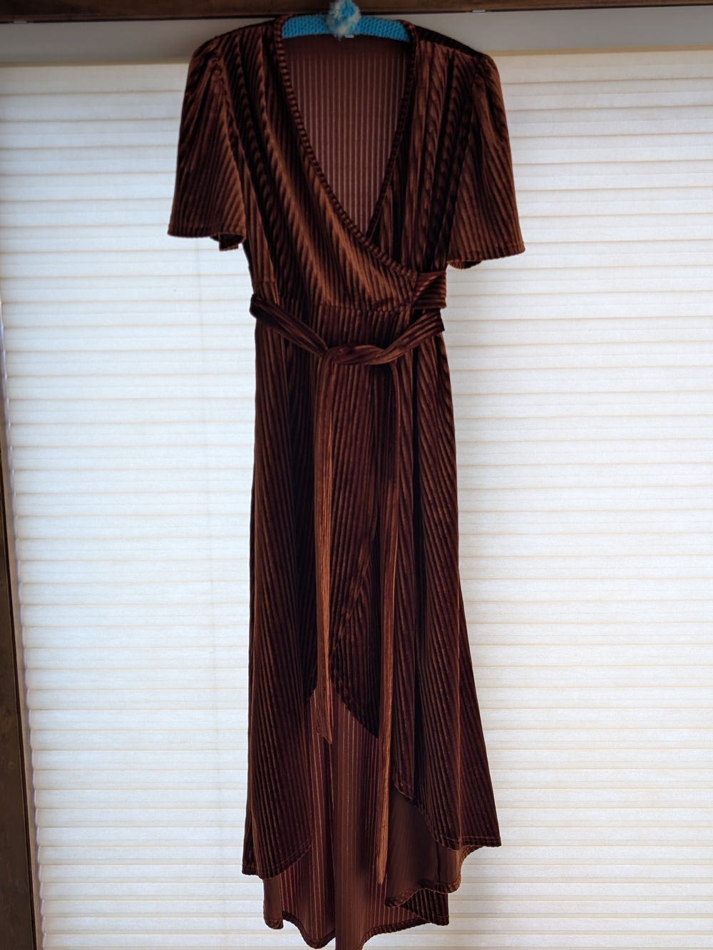 Brown Velvet Maternity Maxi Dress - Classic Women's Dress